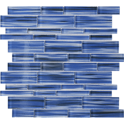 Tesoro Aquatica Altona Multi Linear 12" x 12" Glass Mosaic