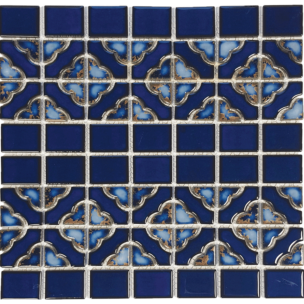 Tesoro Aquatica Aqua 6 x 6 12" x 12" Porcelain Mosaic