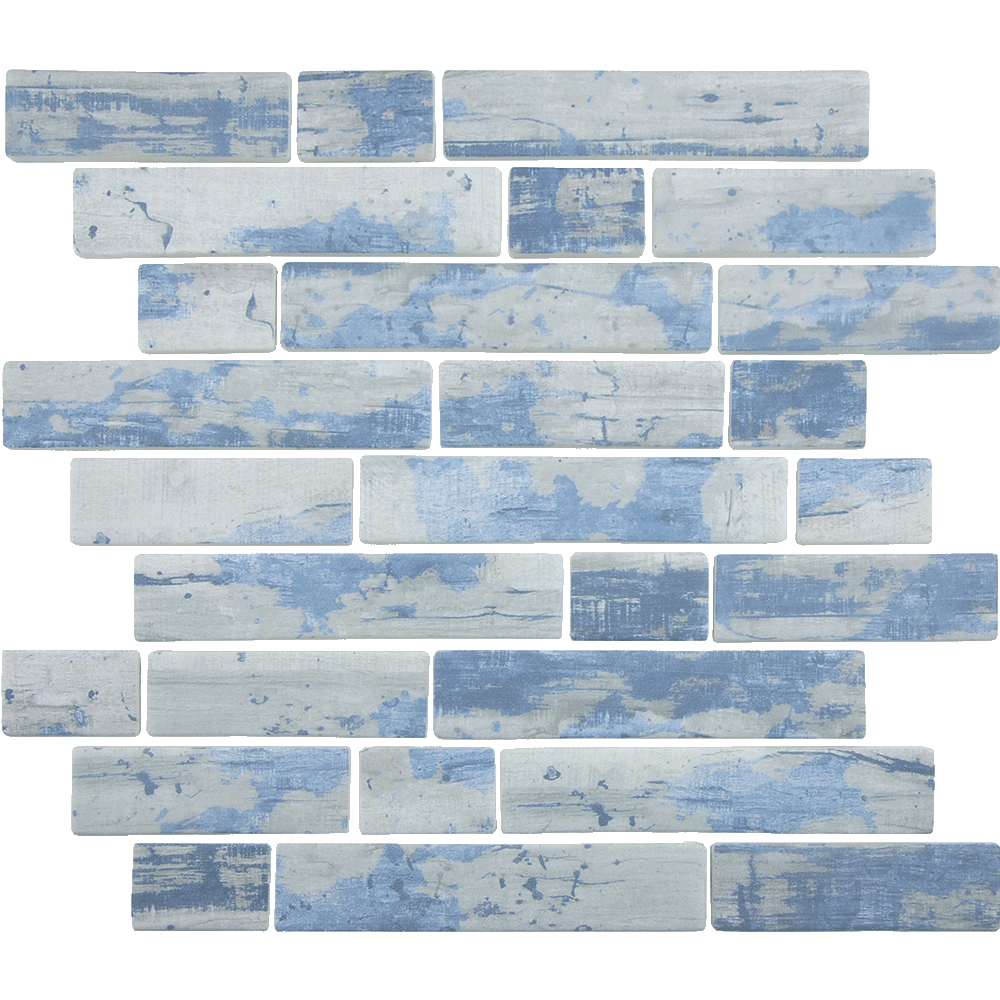 Tesoro Aquatica Bark Multilinear 11.5" x 11.75" Glass Mosaic