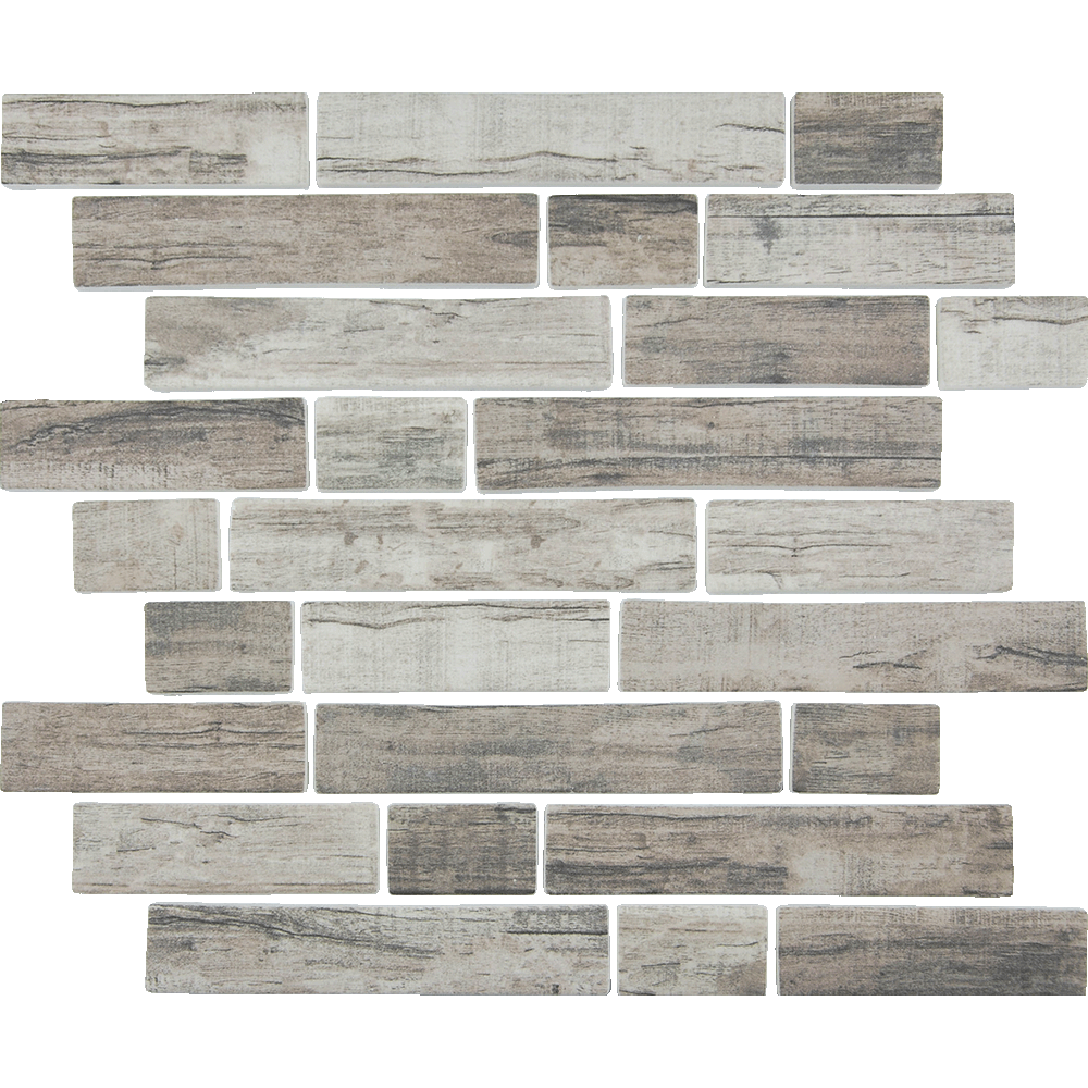 Tesoro Aquatica Bark Multilinear 11.5" x 11.75" Glass Mosaic