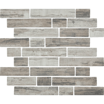 Tesoro Aquatica Bark Multilinear 11.5" x 11.75" Glass Mosaic