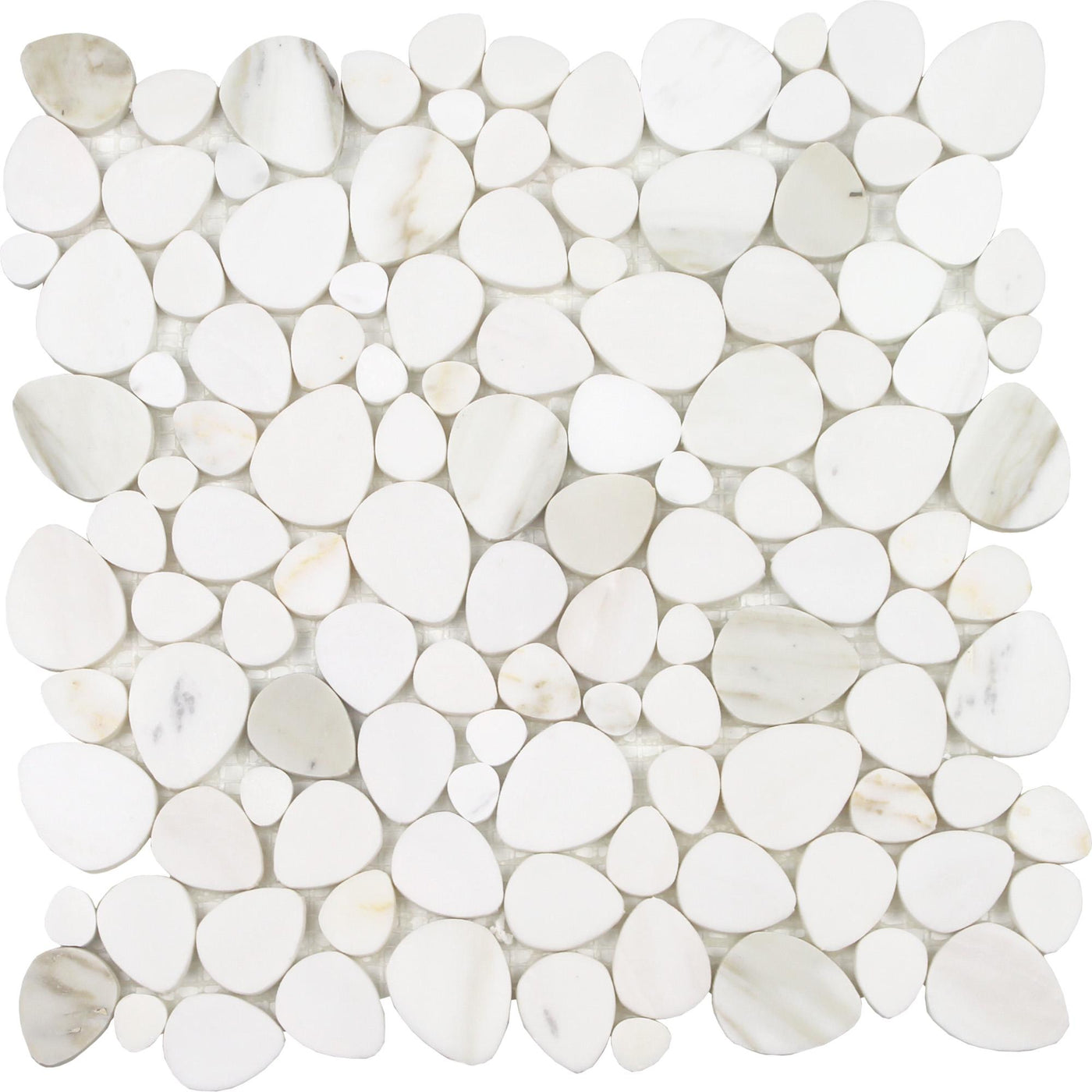 Tesoro Aquatica Ocean Stones Sliced 11.75" x 12" Marble Mosaic