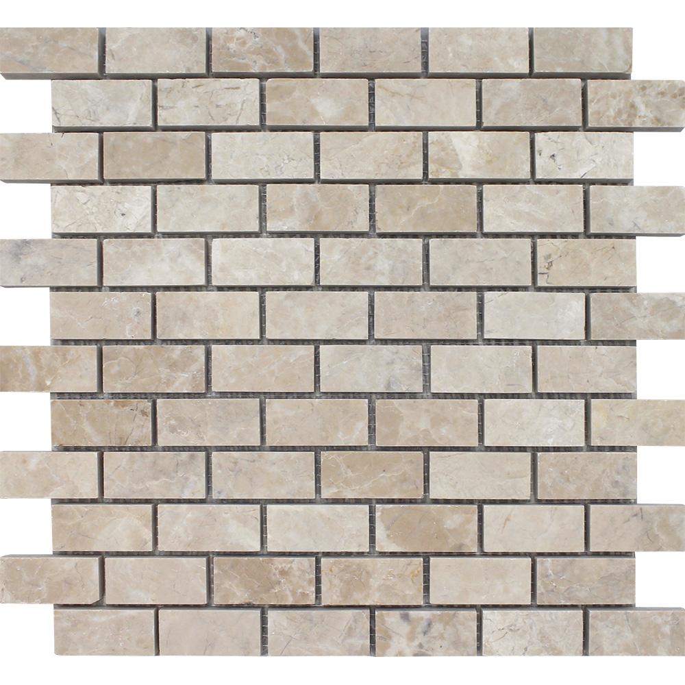 Tesoro Cashmere 1 x 2 12" x 12" Natural Stone Mosaic