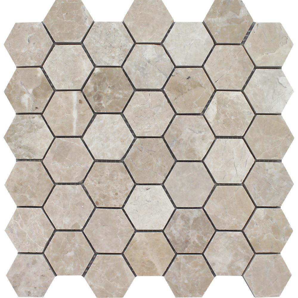 Tesoro Cashmere 2" Hexagon 11.75" x 11.75" Natural Stone Mosaic