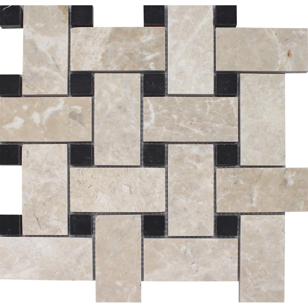 Tesoro Cashmere Basketweave 12" x 12" Natural Stone Mosaic