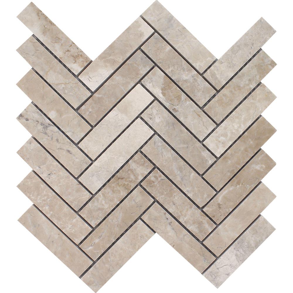 Tesoro Cashmere Herringbone 10.75" x 11.25" Natural Stone Mosaic