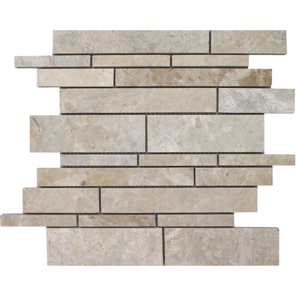 Tesoro Cashmere Random Linear 12" x 12" Natural Stone Mosaic