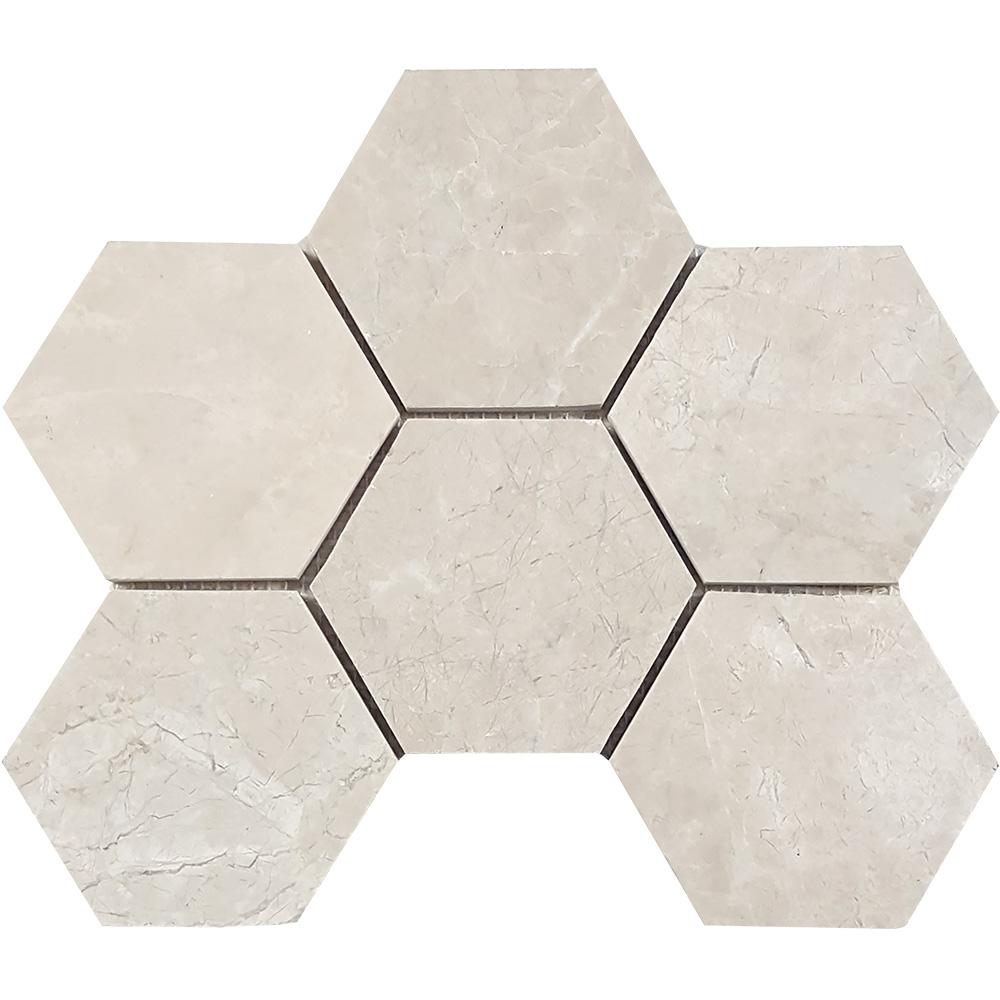 Tesoro Chateaux 4" Hexagon 7.75" x 10.25" Natural Stone Mosaic