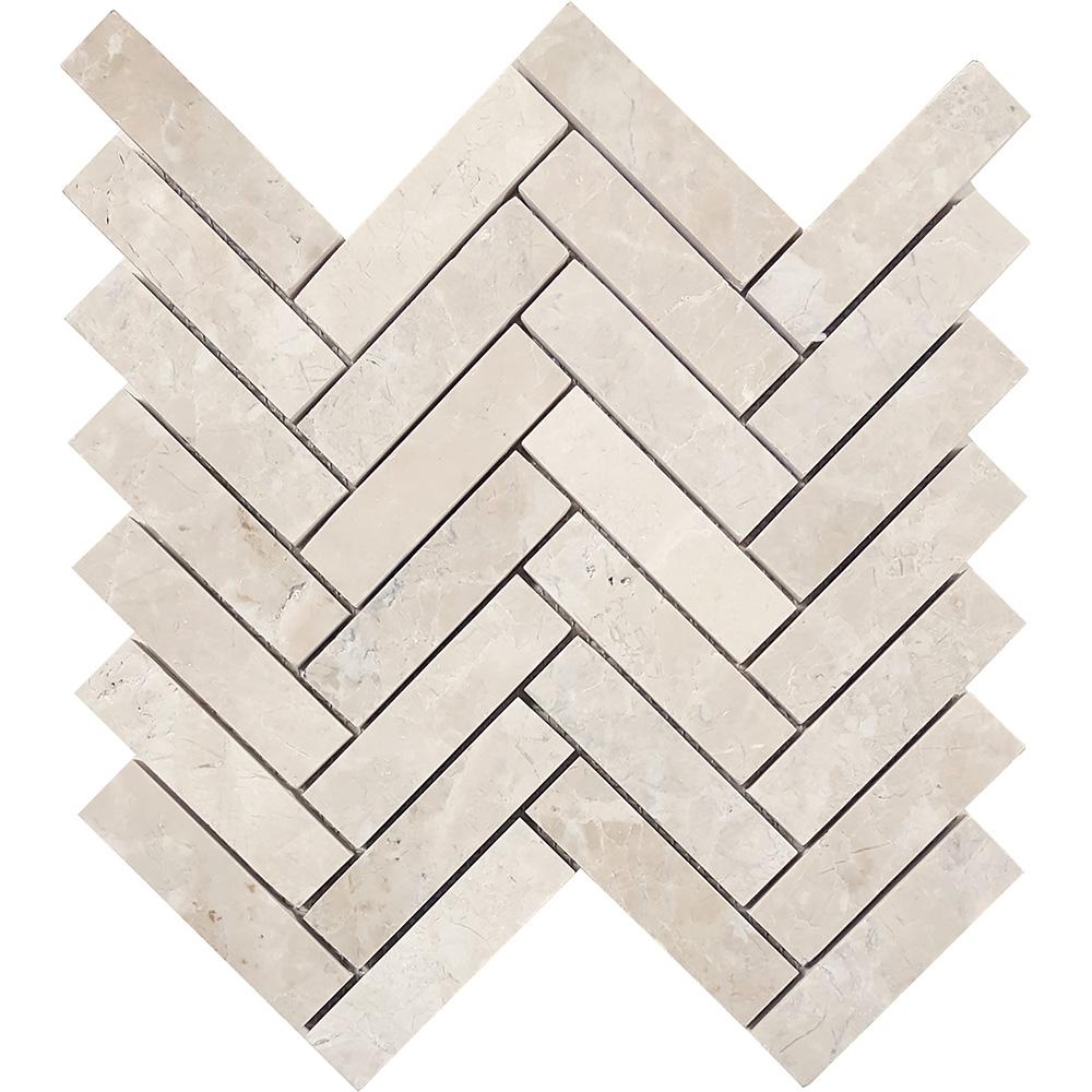 Tesoro Chateaux Herringbone 10.75" x 11.25" Natural Stone Mosaic