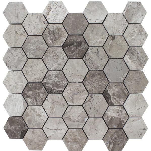 Tesoro Marble 2" Hexagon 11.75" x 12" Marble Mosaic