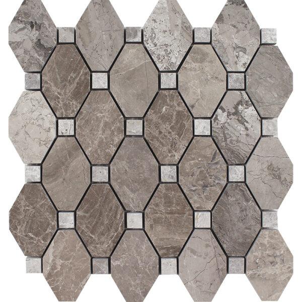 Tesoro Marble Elongated Hexagon 10.25" x 10.25" Marble Mosaic