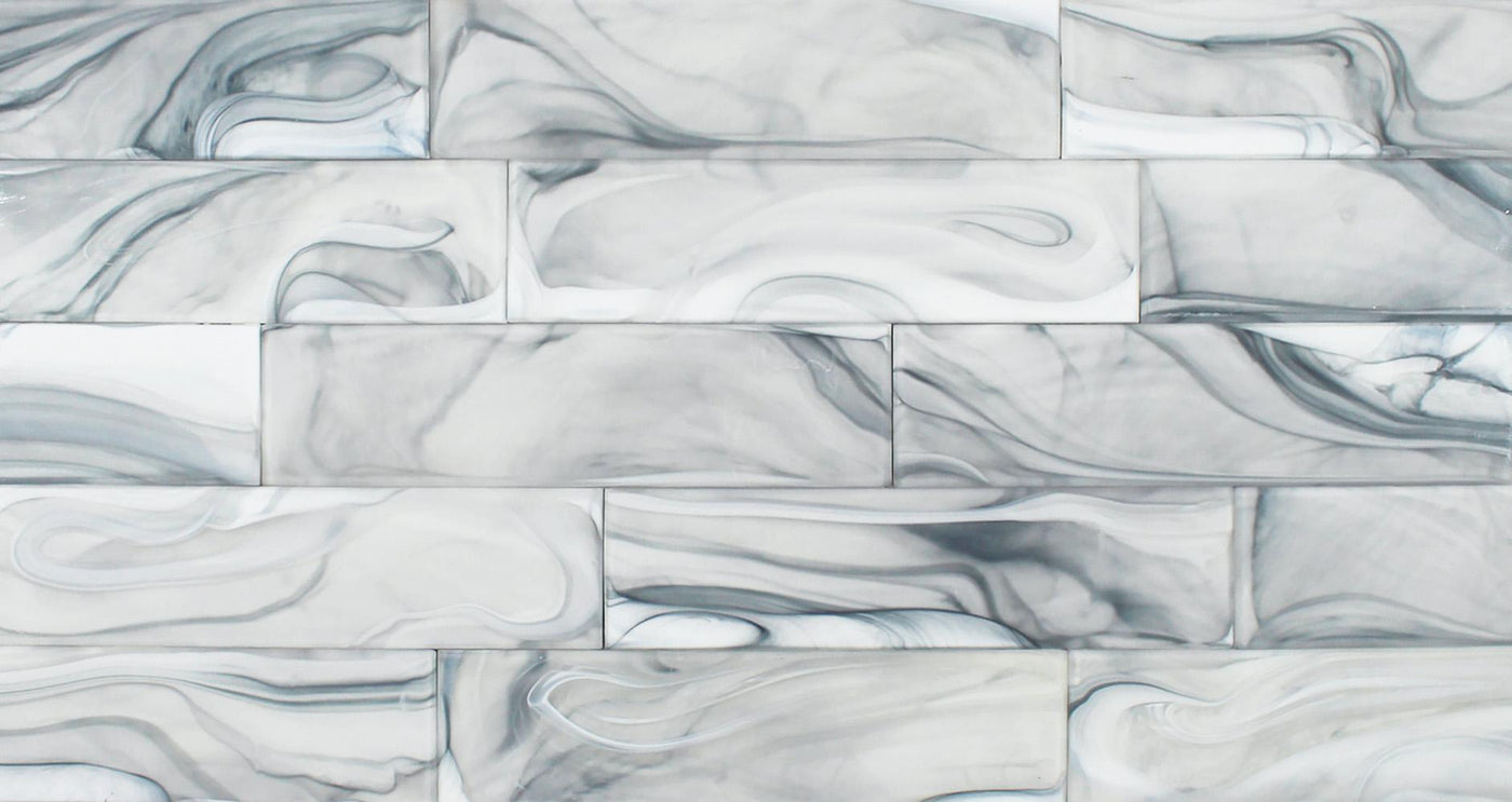 Tesoro Aquatica Clouds 2.0 3" x 12" Glass Tile