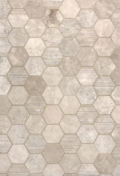 Tesoro Contempo 2" Hex 11.75" x 12" Natural Stone Mosaic