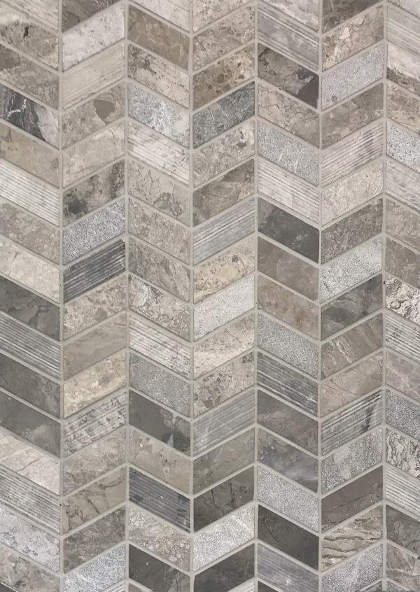 Tesoro Contempo Chevron 10.25" x 10.75" Marble Mosaic