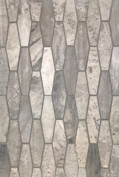 Tesoro Contempo Diamond Hex 9" x 9.5" Natural Stone Mosaic