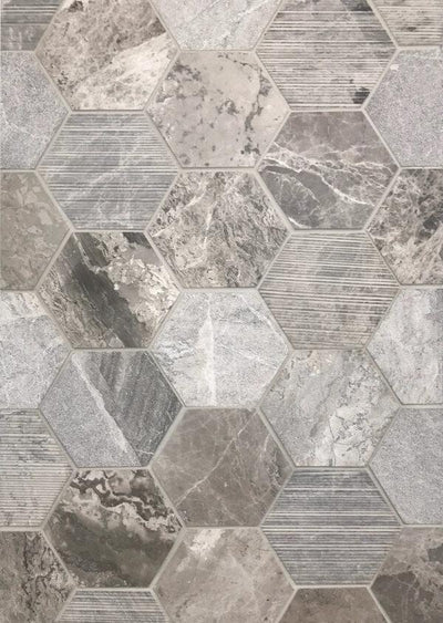 Tesoro Contempo 3" Hex 11.75" x 11.75" Natural Stone Mosaic