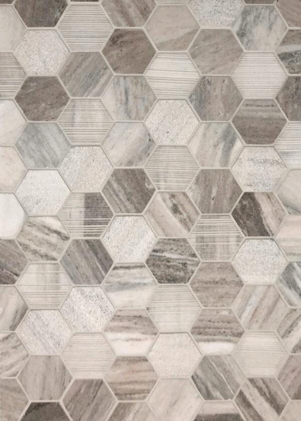 Tesoro Contempo 2" Hex 11.75" x 12" Natural Stone Mosaic