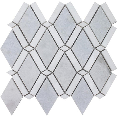 Tesoro Diamond Band Dot 9" x 10" Marble Mosaic