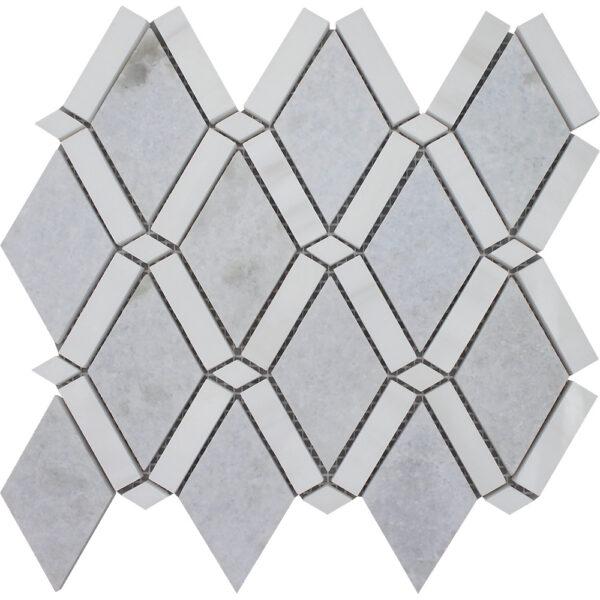 Tesoro Diamond Band Dot 9" x 10" Marble Mosaic