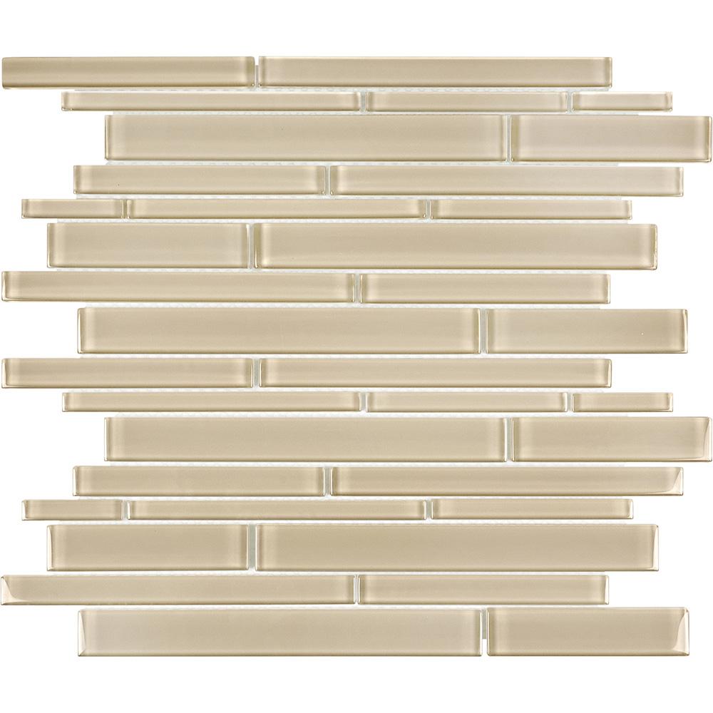 Tesoro Element 2 x 6 Random Linear 11.75" x 11.75" Glass Mosaic