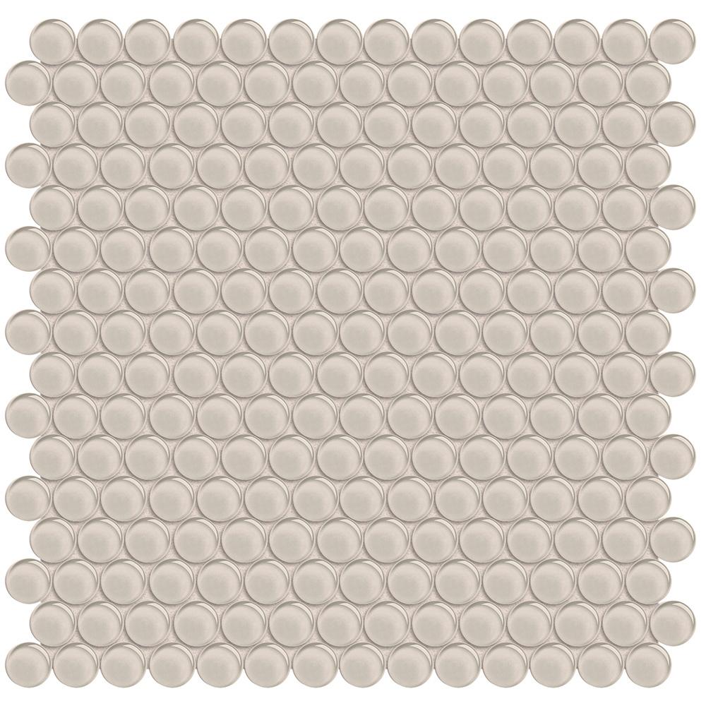 Tesoro Element Penny Round 11.5" x 11.75" Glass Mosaic