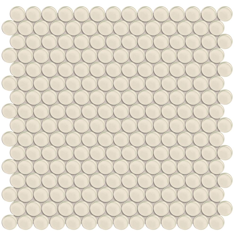 Tesoro Element Penny Round 11.5" x 11.75" Glass Mosaic