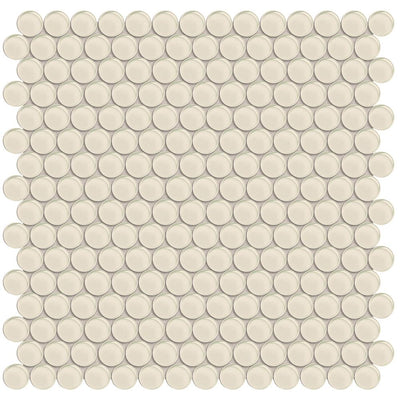 Tesoro Element Penny Round 11.5" x 11.75" Glass Mosaic