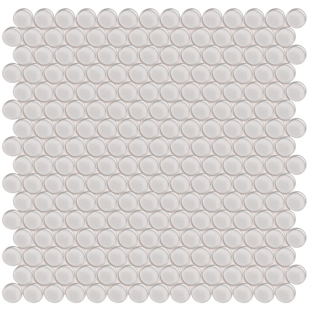 Tesoro Element Penny Round 11.5" x 11.75" Glass Mosaic