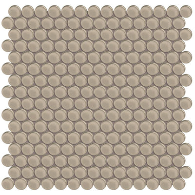 Tesoro Element Penny Round 11.5" x 11.75" Glass Mosaic