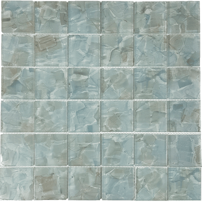 Tesoro Aquatica Flower Glass 2 x 2 11.75" x 11.75" Glass Mosaic