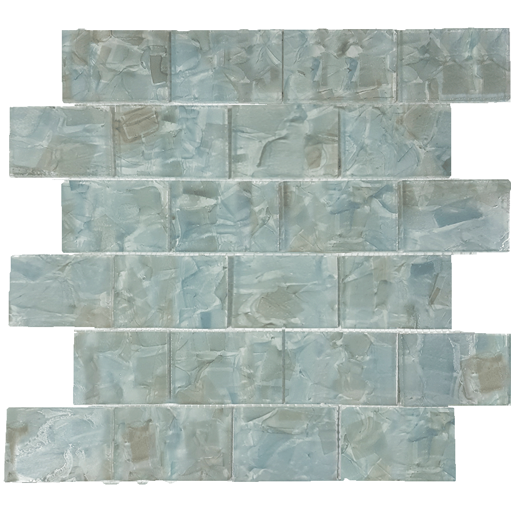 Tesoro Aquatica Flower Glass 2 x 3 11.75" x 11.75" Glass Mosaic