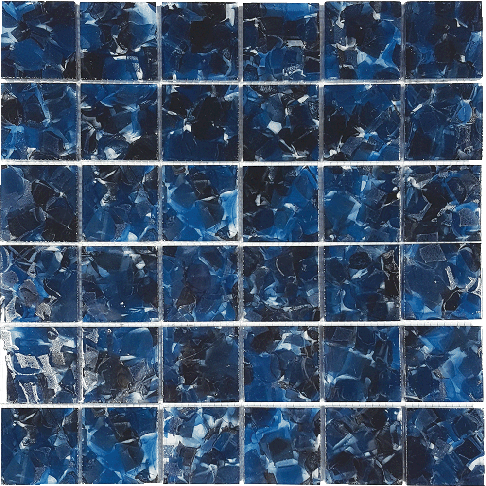 Tesoro Aquatica Flower Glass 2 x 2 11.75" x 11.75" Glass Mosaic