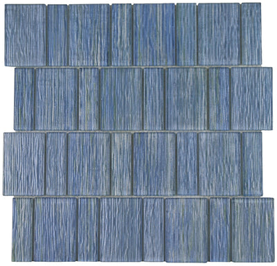 Tesoro Aquatica Hot Springs Stacked 11.75" x 11.75" Glass Mosaic