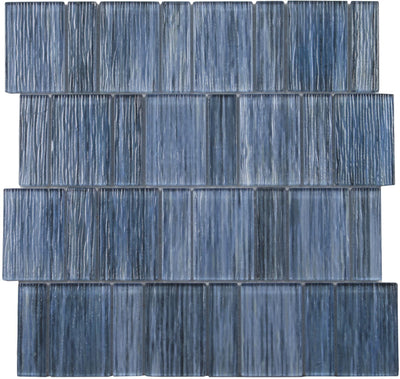 Tesoro Aquatica Hot Springs Stacked 11.75" x 11.75" Glass Mosaic