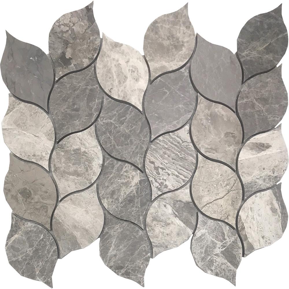 Tesoro Hybrid Waterjet Leaf 10.5" x 12.5" Natural Stone Mosaic