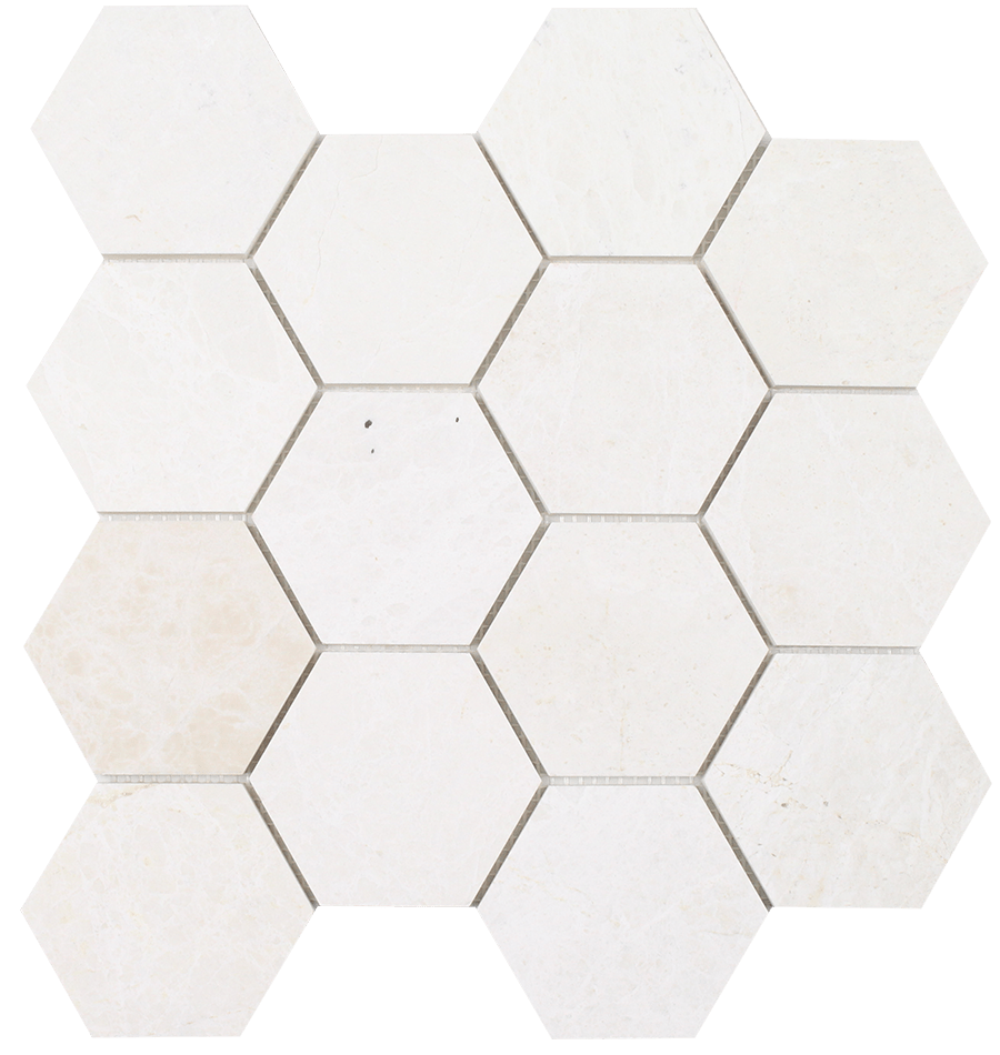 Tesoro Stone 3" Hexagon 12" x 13.5" Stone Mosaic