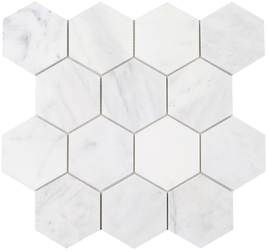 Tesoro Stone 3" Hexagon 12" x 13.5" Stone Mosaic