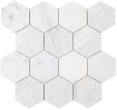 Tesoro Stone 3" Hexagon 12" x 13.5" Stone Mosaic