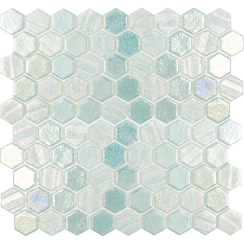 Tesoro Aquatica Illusions 1" Hex 11.25" x 12" Glass Mosaic