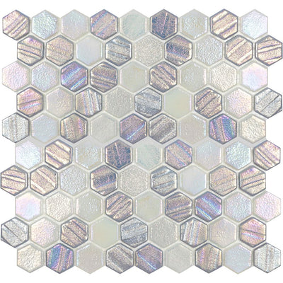 Tesoro Aquatica Illusions 1" Hex 11.25" x 12" Glass Mosaic