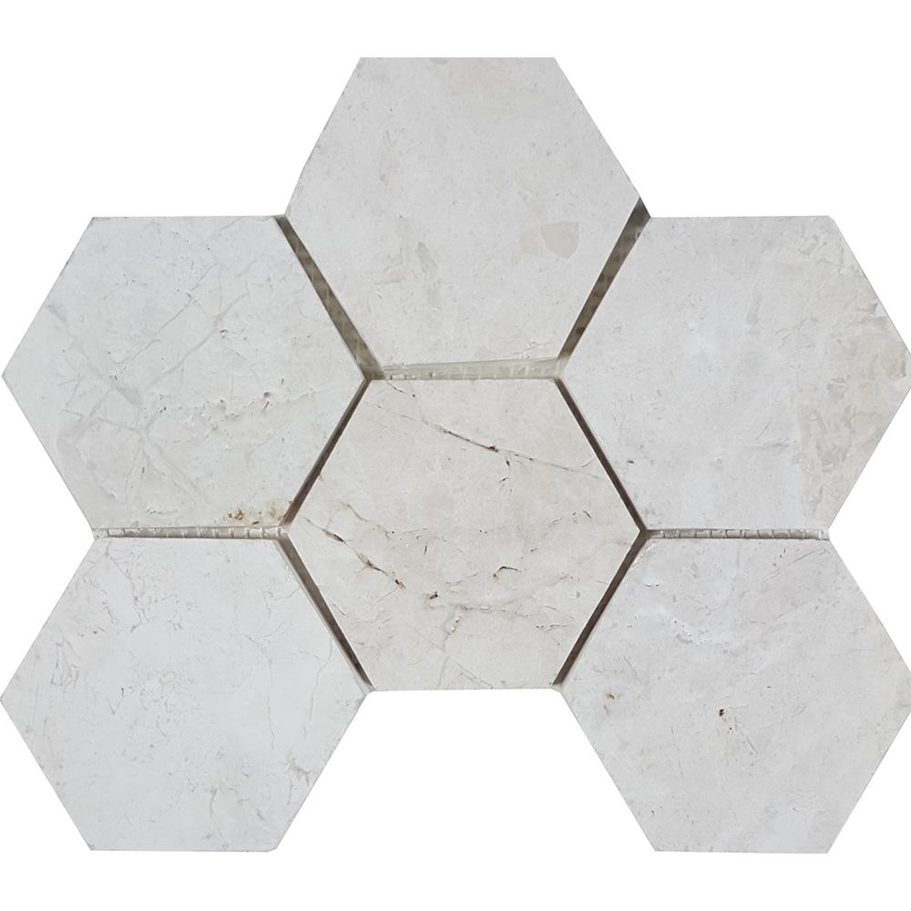 Tesoro Imperial 4" Hexagon 7.75" x 10.25" Natural Stone Mosaic