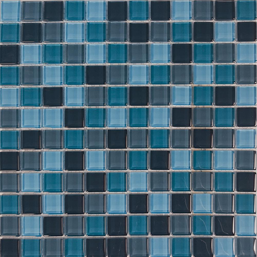 Tesoro Aquatica Island Blend 1 x 1 12" x 12" Glass Mosaic