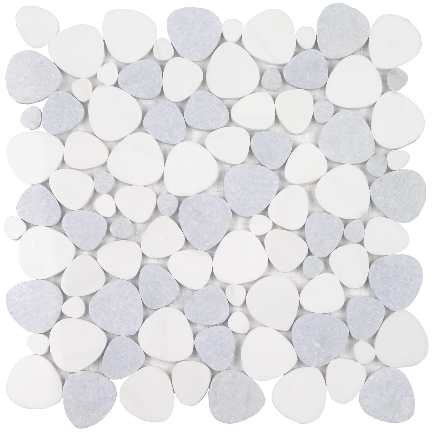 Tesoro Aquatica Ocean Stones Sliced 11.75" x 12" Marble Mosaic