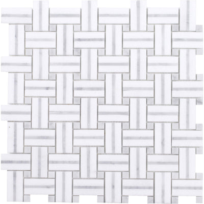 Tesoro Sliced Basketweave 12" x 12" Stone Mosaic