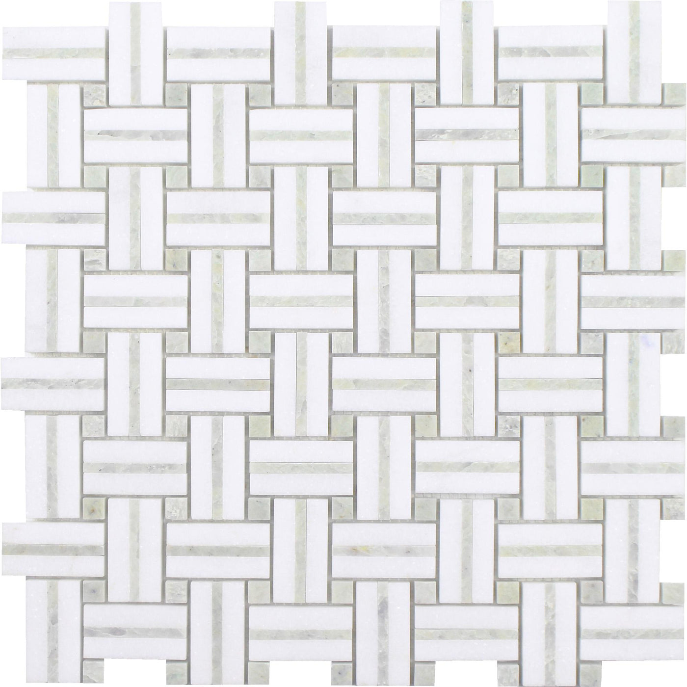 Tesoro Sliced Basketweave 12" x 12" Stone Mosaic