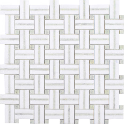 Tesoro Sliced Basketweave 12" x 12" Stone Mosaic