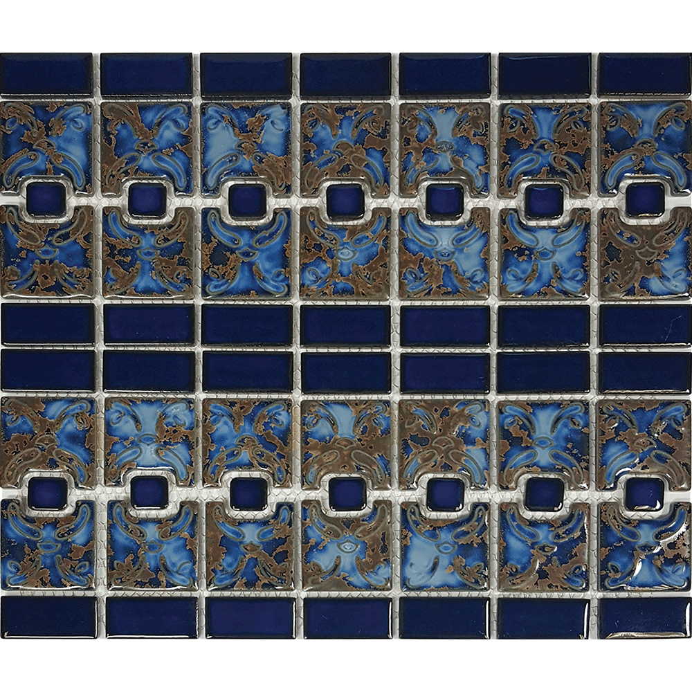 Tesoro Aquatica Luciana 6 x 6 12" x 13" Porcelain Mosaic