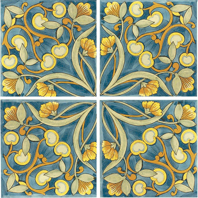 Tesoro Aquatica Maioliche Deco 6" x 6" Porcelain Tile