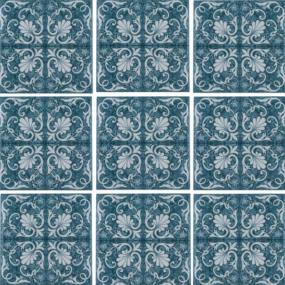 Tesoro Aquatica Maioliche Deco 6" x 6" Porcelain Tile