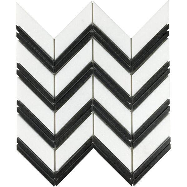 Tesoro Metropolitan Blend Chevron 11" x 11.25" Natural Stone Mosaic